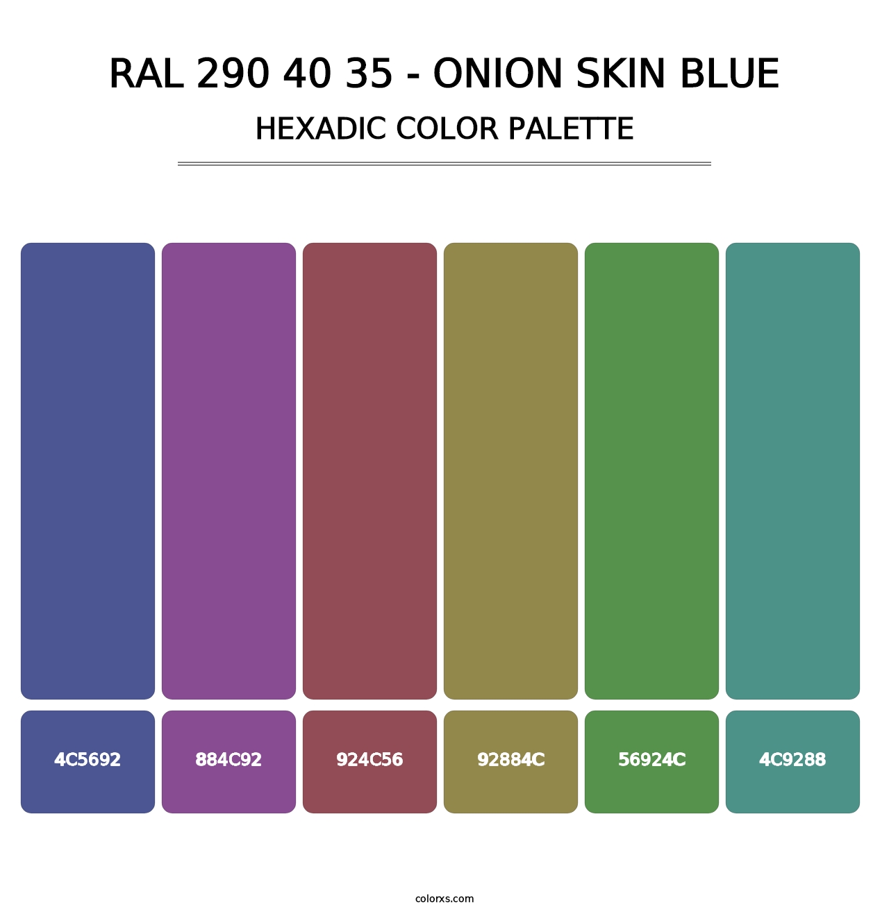 RAL 290 40 35 - Onion Skin Blue - Hexadic Color Palette