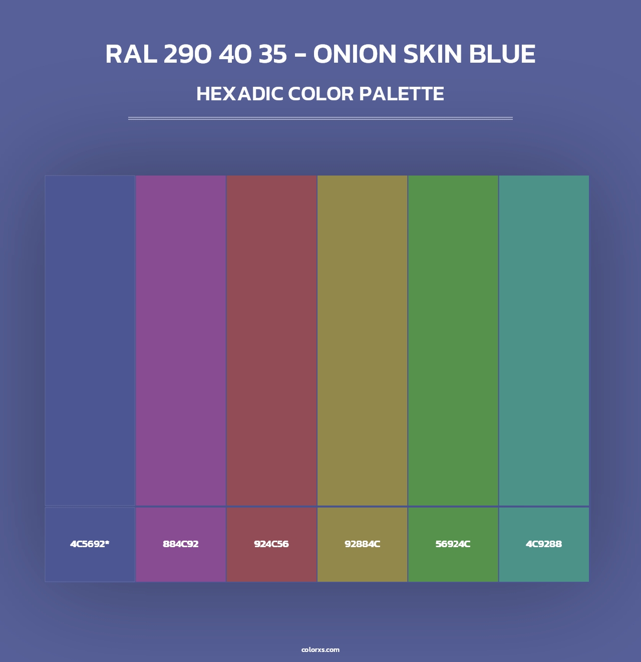 RAL 290 40 35 - Onion Skin Blue - Hexadic Color Palette