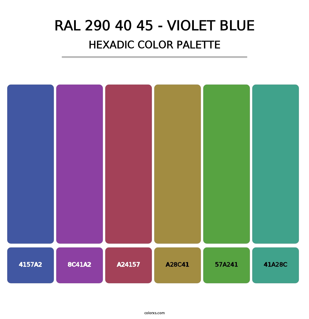 RAL 290 40 45 - Violet Blue - Hexadic Color Palette