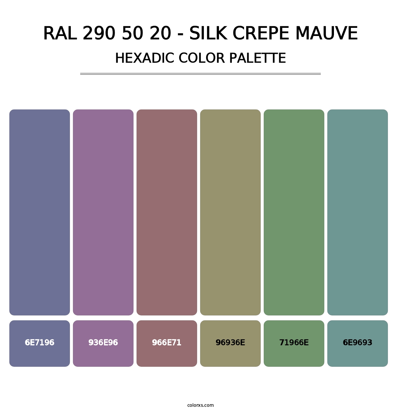 RAL 290 50 20 - Silk Crepe Mauve - Hexadic Color Palette