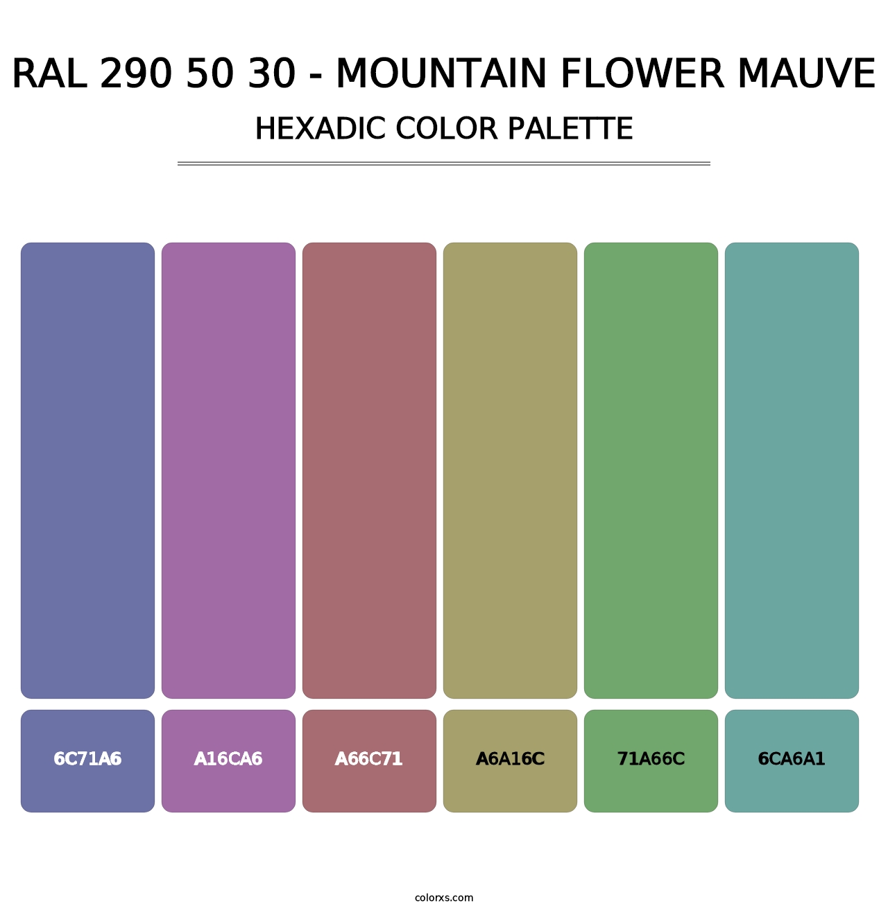 RAL 290 50 30 - Mountain Flower Mauve - Hexadic Color Palette