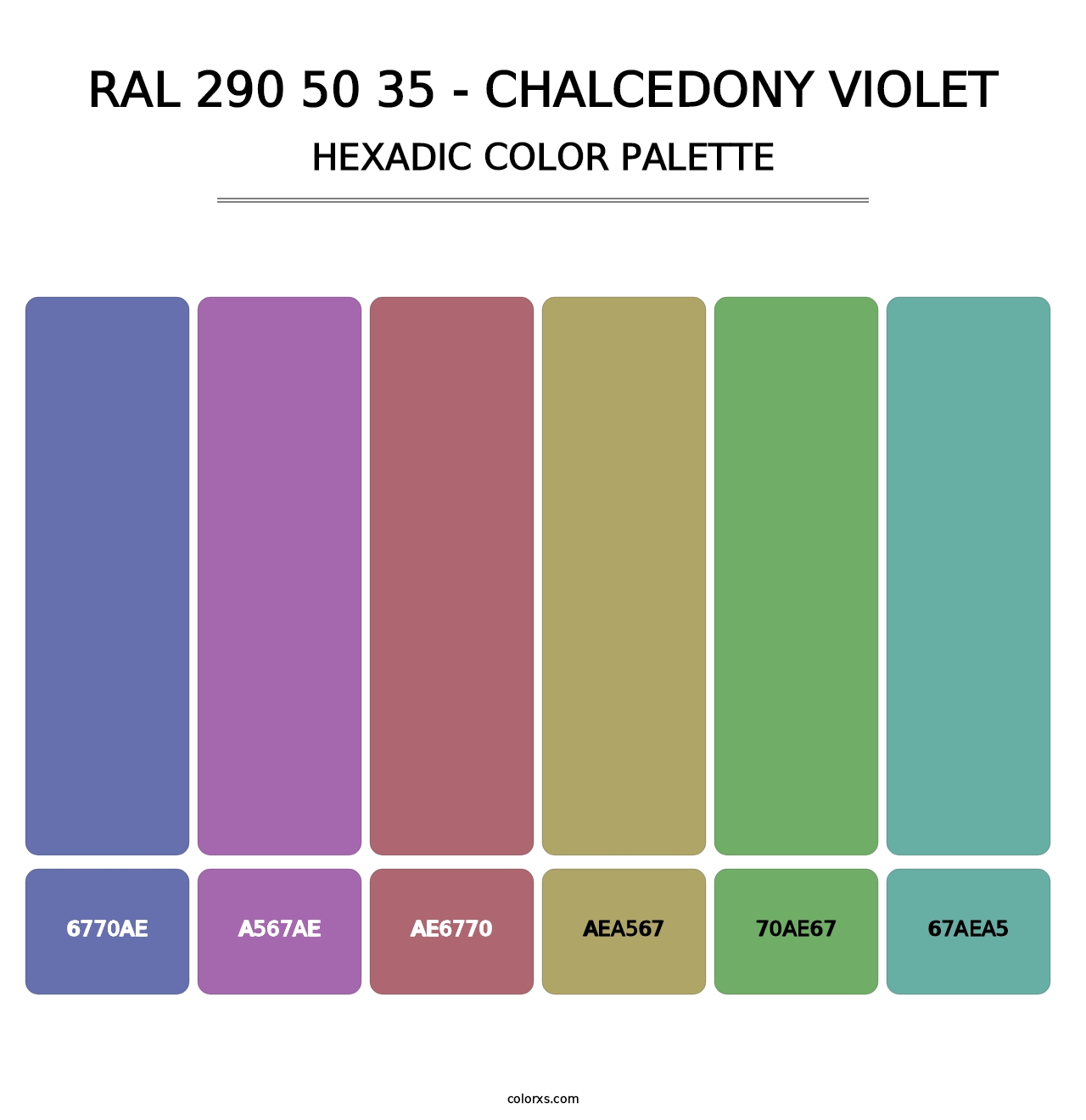 RAL 290 50 35 - Chalcedony Violet - Hexadic Color Palette
