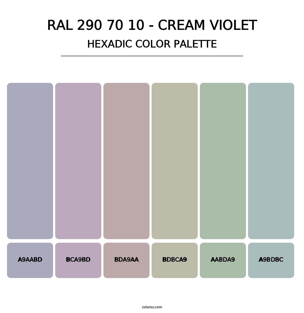 RAL 290 70 10 - Cream Violet - Hexadic Color Palette
