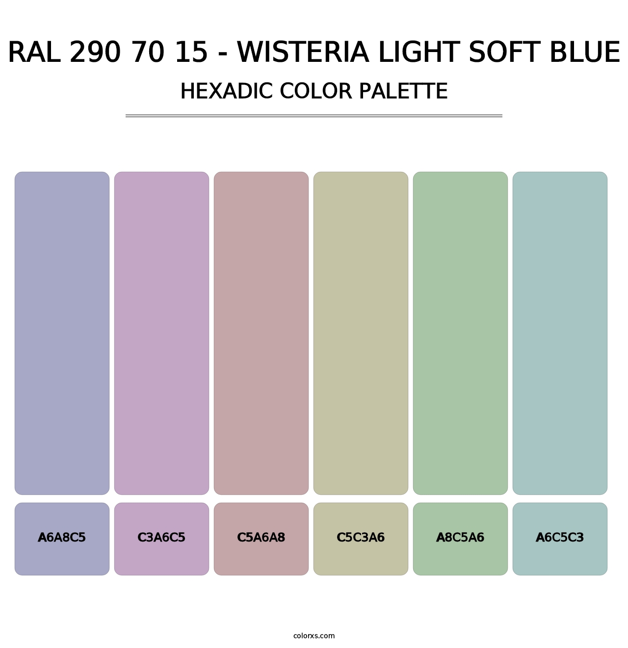RAL 290 70 15 - Wisteria Light Soft Blue - Hexadic Color Palette