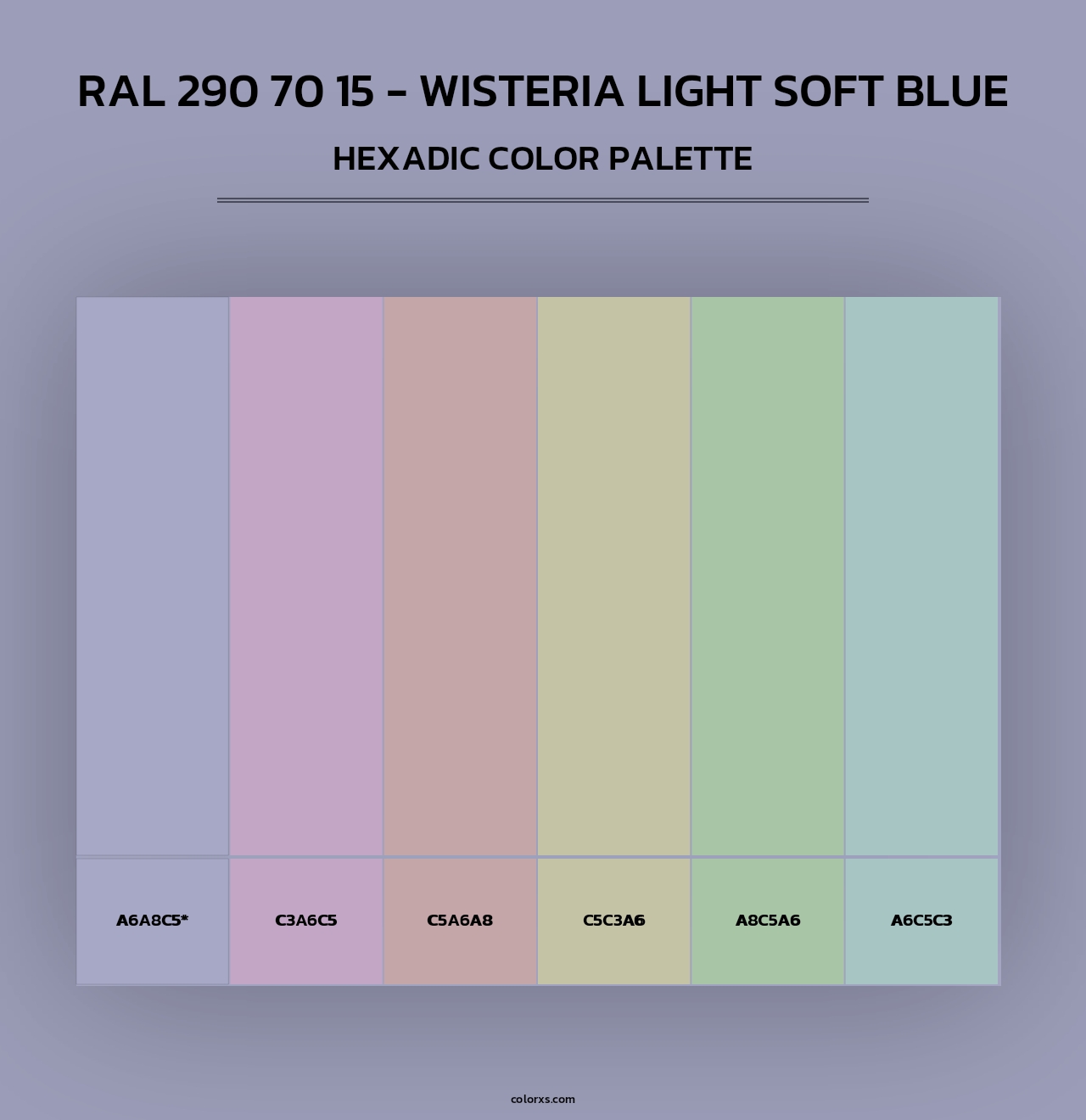 RAL 290 70 15 - Wisteria Light Soft Blue - Hexadic Color Palette
