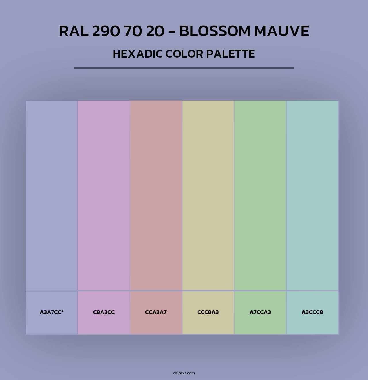 RAL 290 70 20 - Blossom Mauve - Hexadic Color Palette