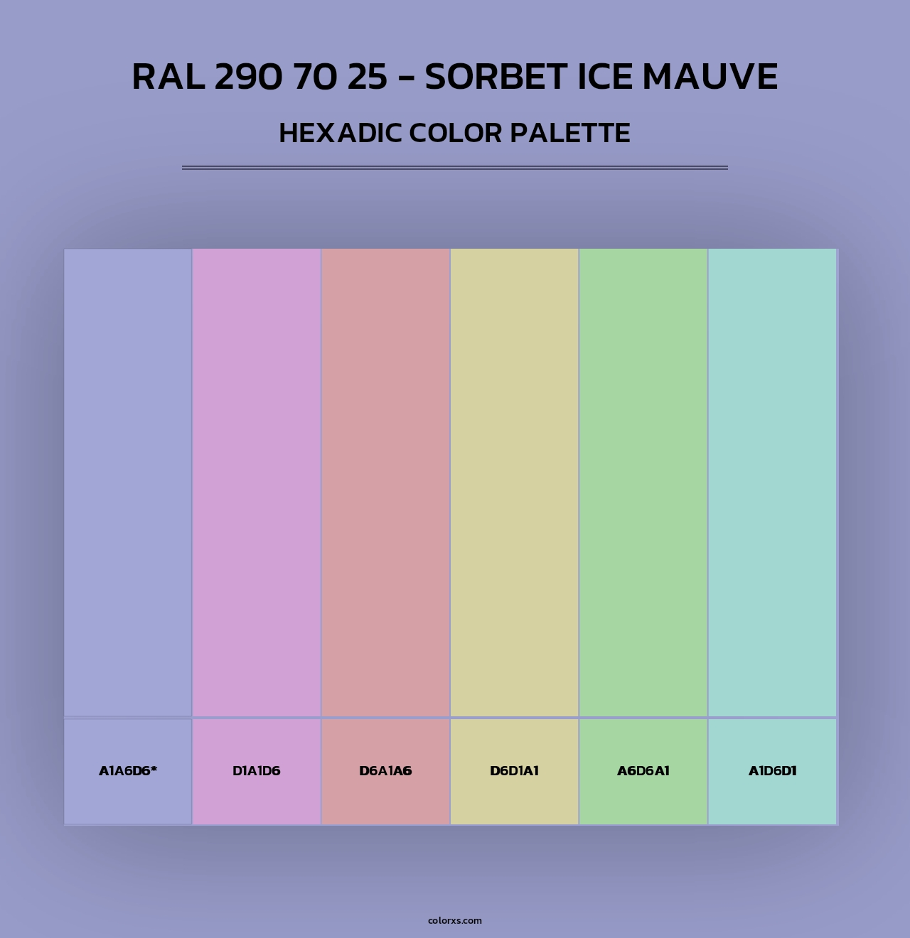 RAL 290 70 25 - Sorbet Ice Mauve - Hexadic Color Palette