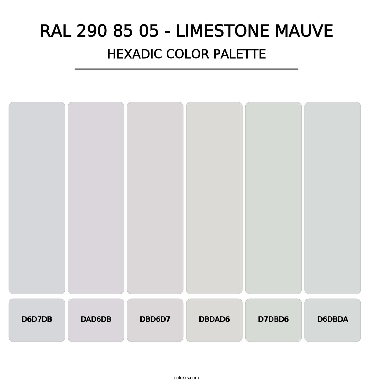 RAL 290 85 05 - Limestone Mauve - Hexadic Color Palette