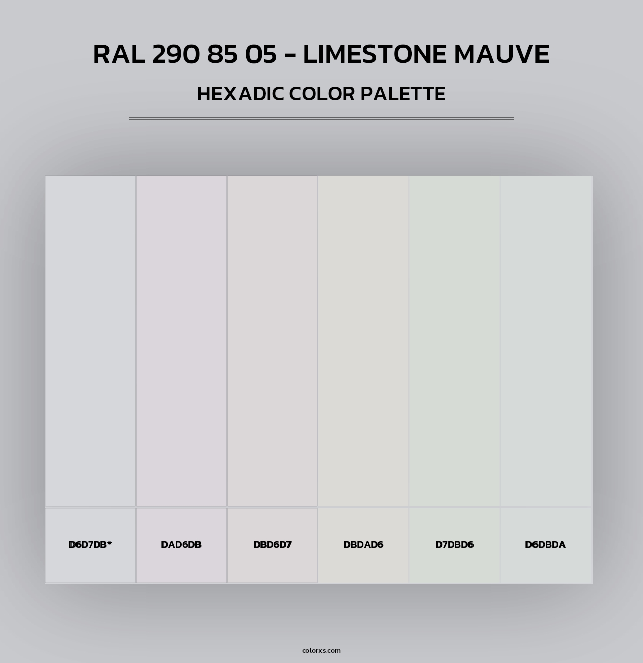 RAL 290 85 05 - Limestone Mauve - Hexadic Color Palette