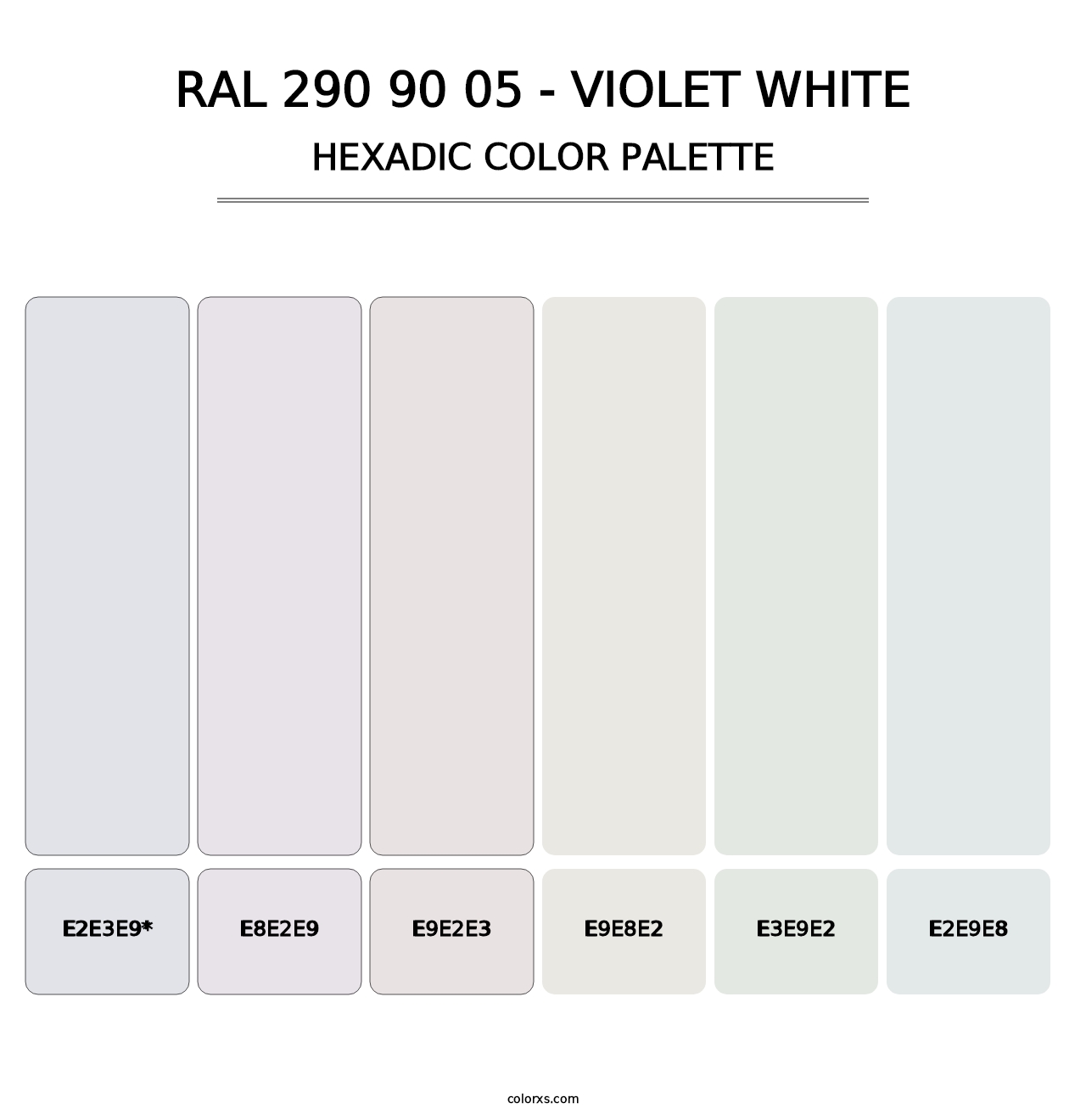 RAL 290 90 05 - Violet White - Hexadic Color Palette