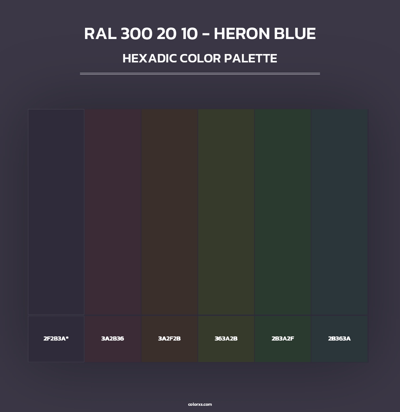 RAL 300 20 10 - Heron Blue - Hexadic Color Palette