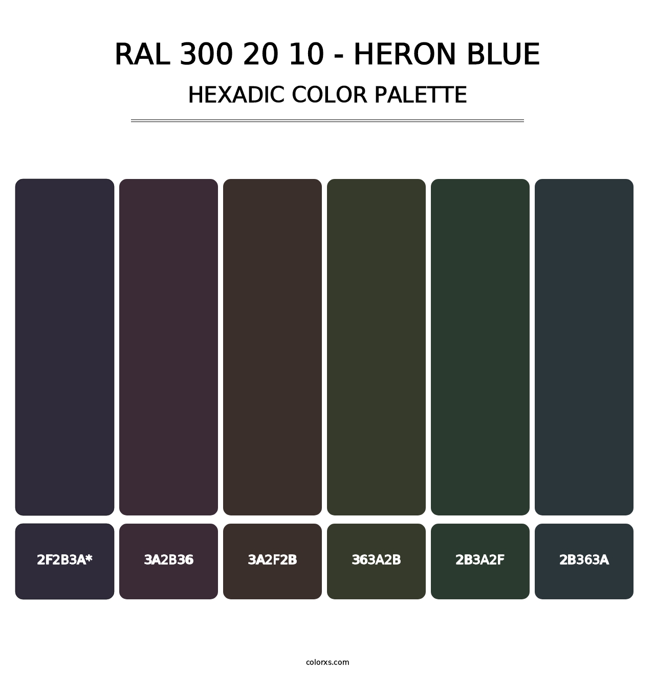 RAL 300 20 10 - Heron Blue - Hexadic Color Palette