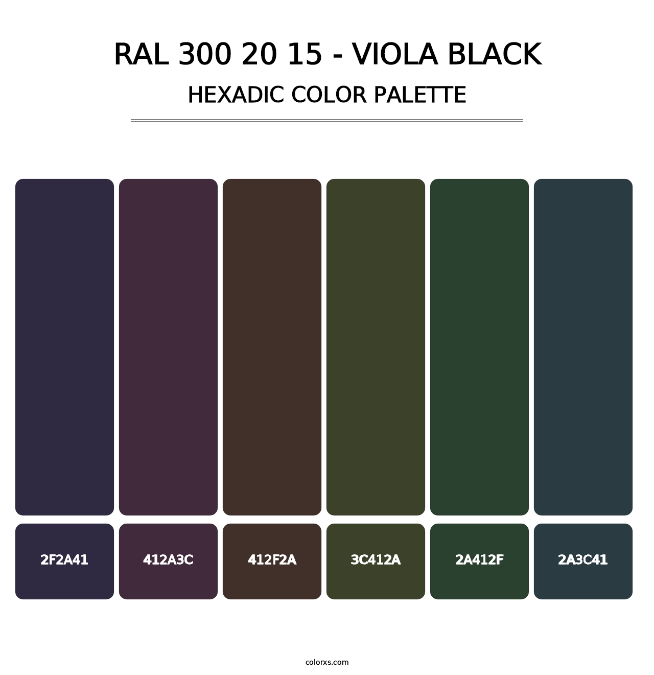 RAL 300 20 15 - Viola Black - Hexadic Color Palette