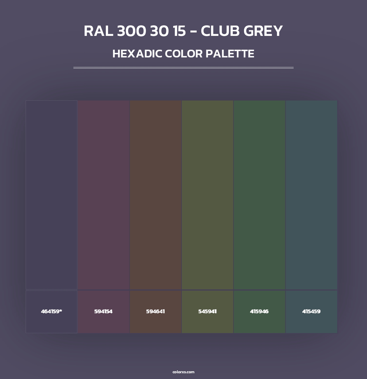 RAL 300 30 15 - Club Grey - Hexadic Color Palette
