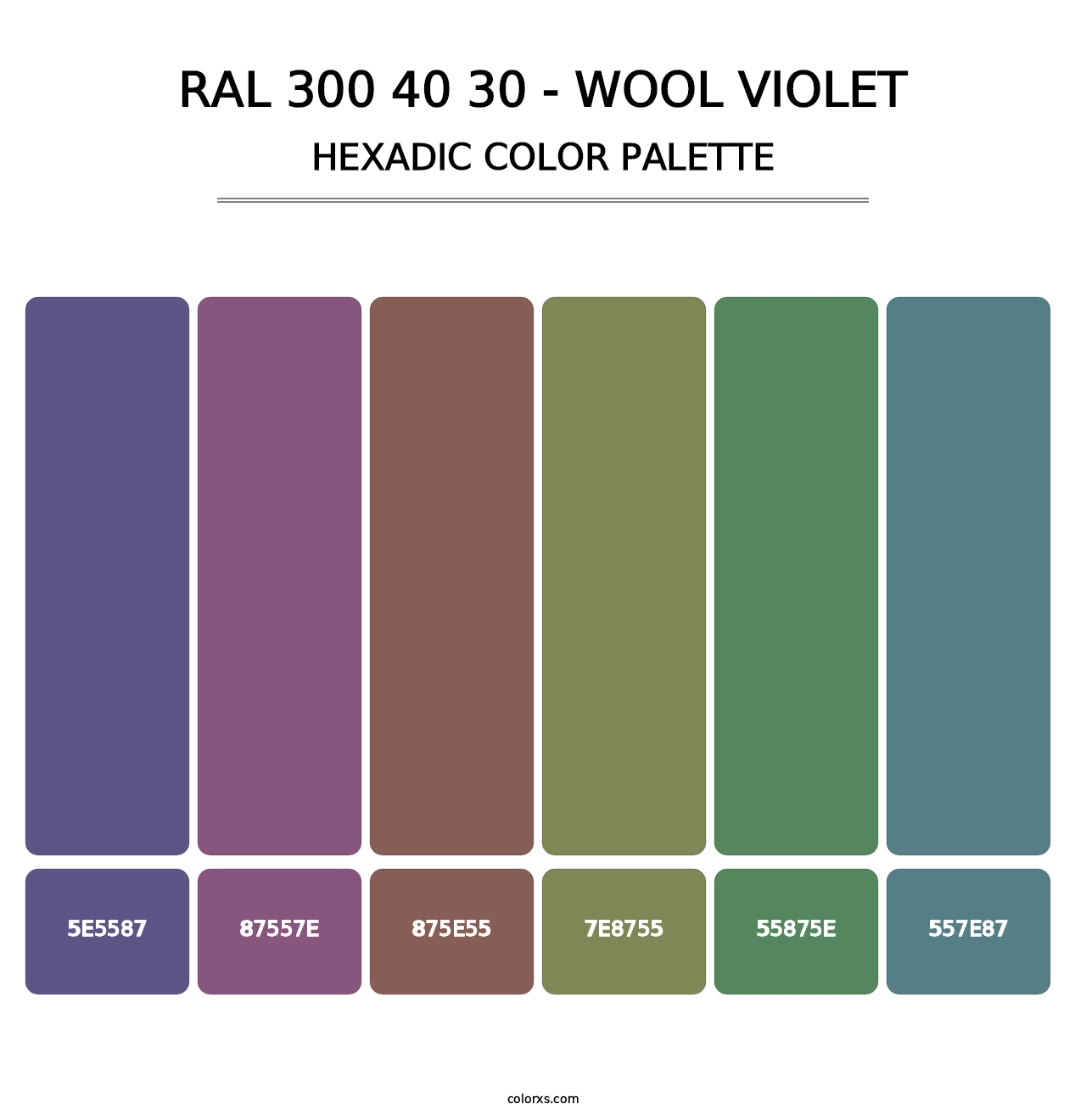 RAL 300 40 30 - Wool Violet - Hexadic Color Palette