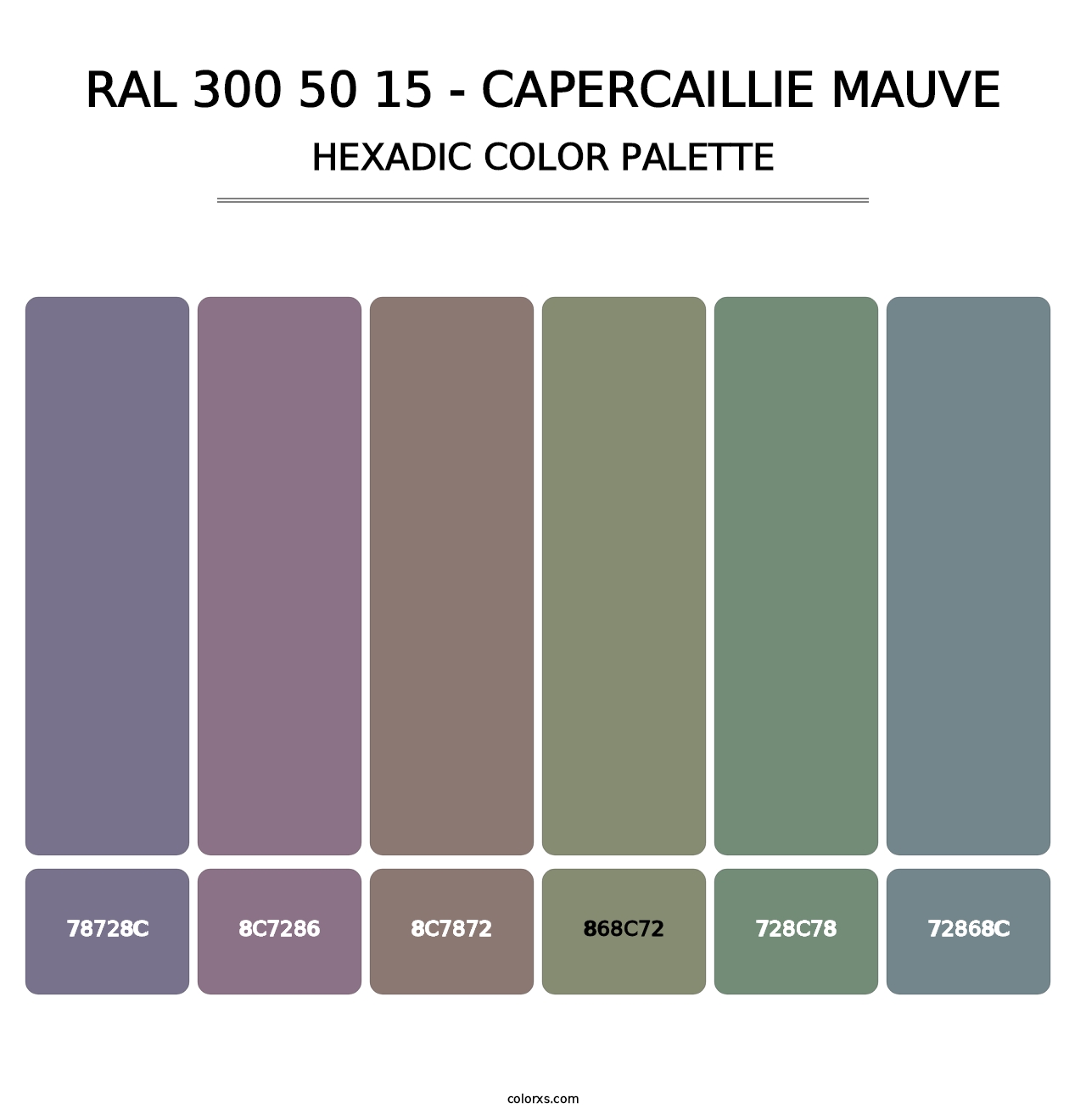 RAL 300 50 15 - Capercaillie Mauve - Hexadic Color Palette