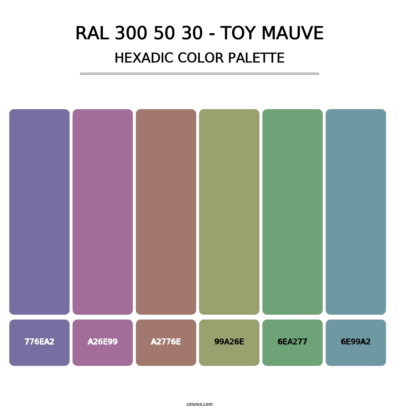 RAL 300 50 30 - Toy Mauve - Hexadic Color Palette