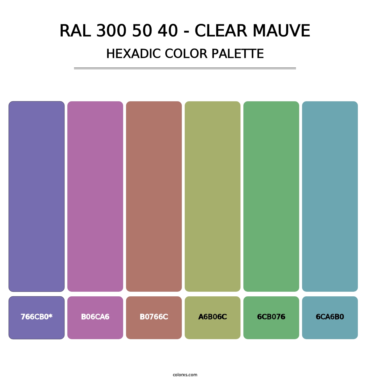 RAL 300 50 40 - Clear Mauve - Hexadic Color Palette