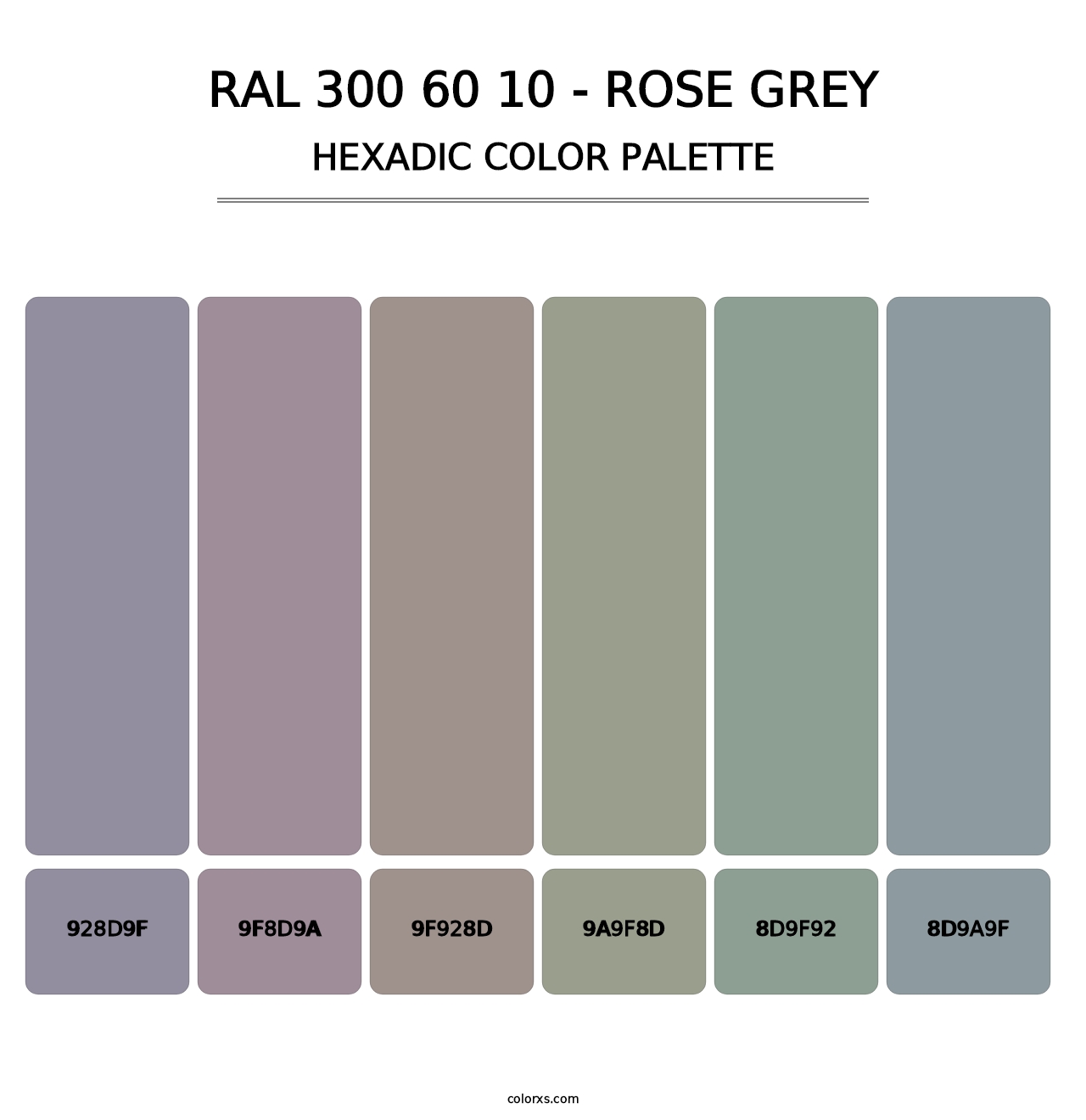 RAL 300 60 10 - Rose Grey - Hexadic Color Palette