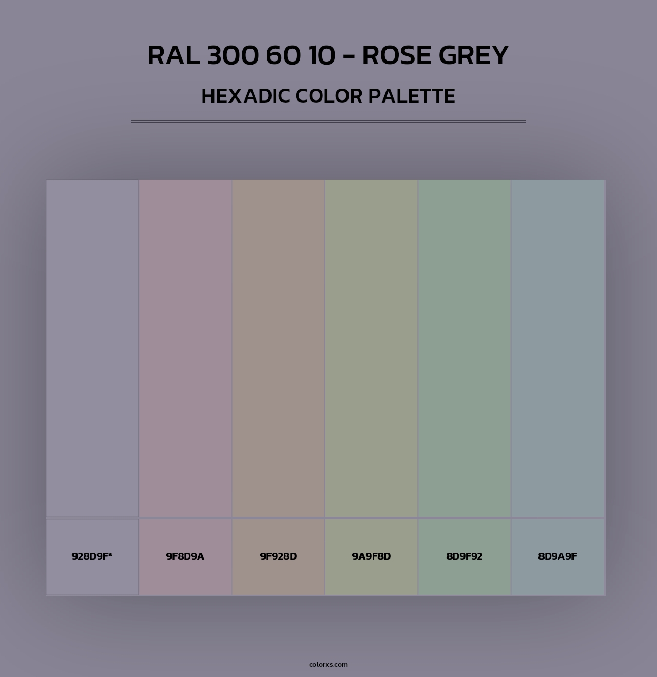 RAL 300 60 10 - Rose Grey - Hexadic Color Palette