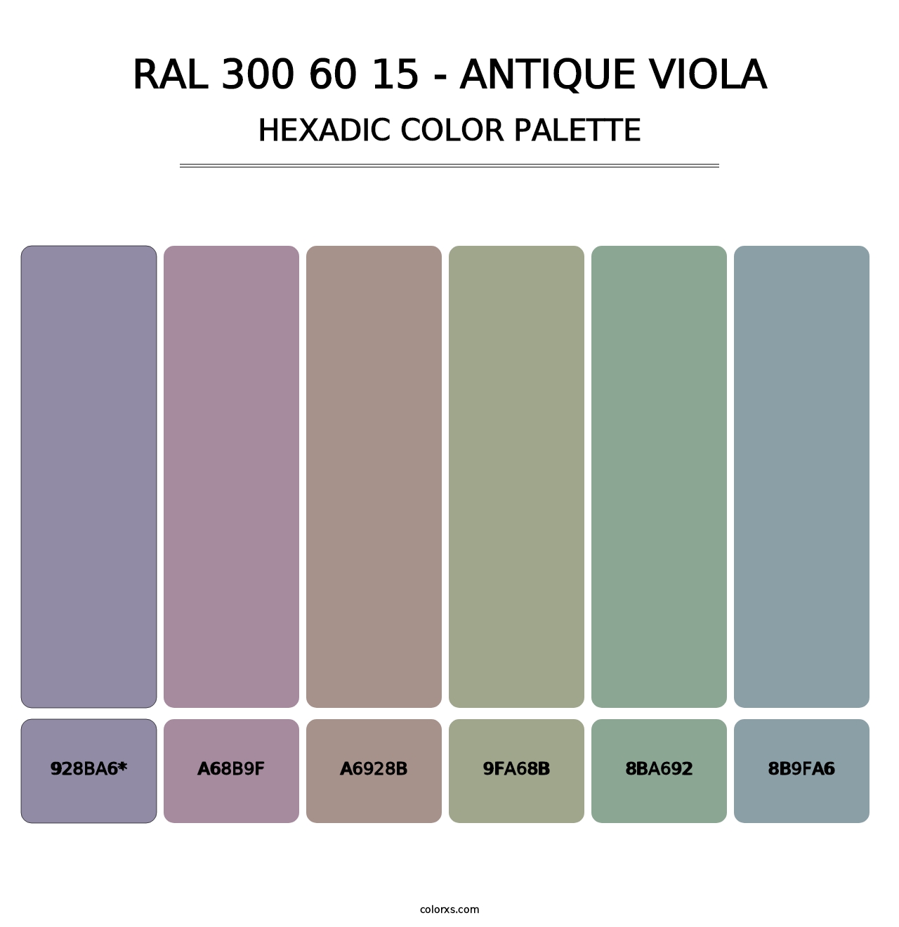 RAL 300 60 15 - Antique Viola - Hexadic Color Palette