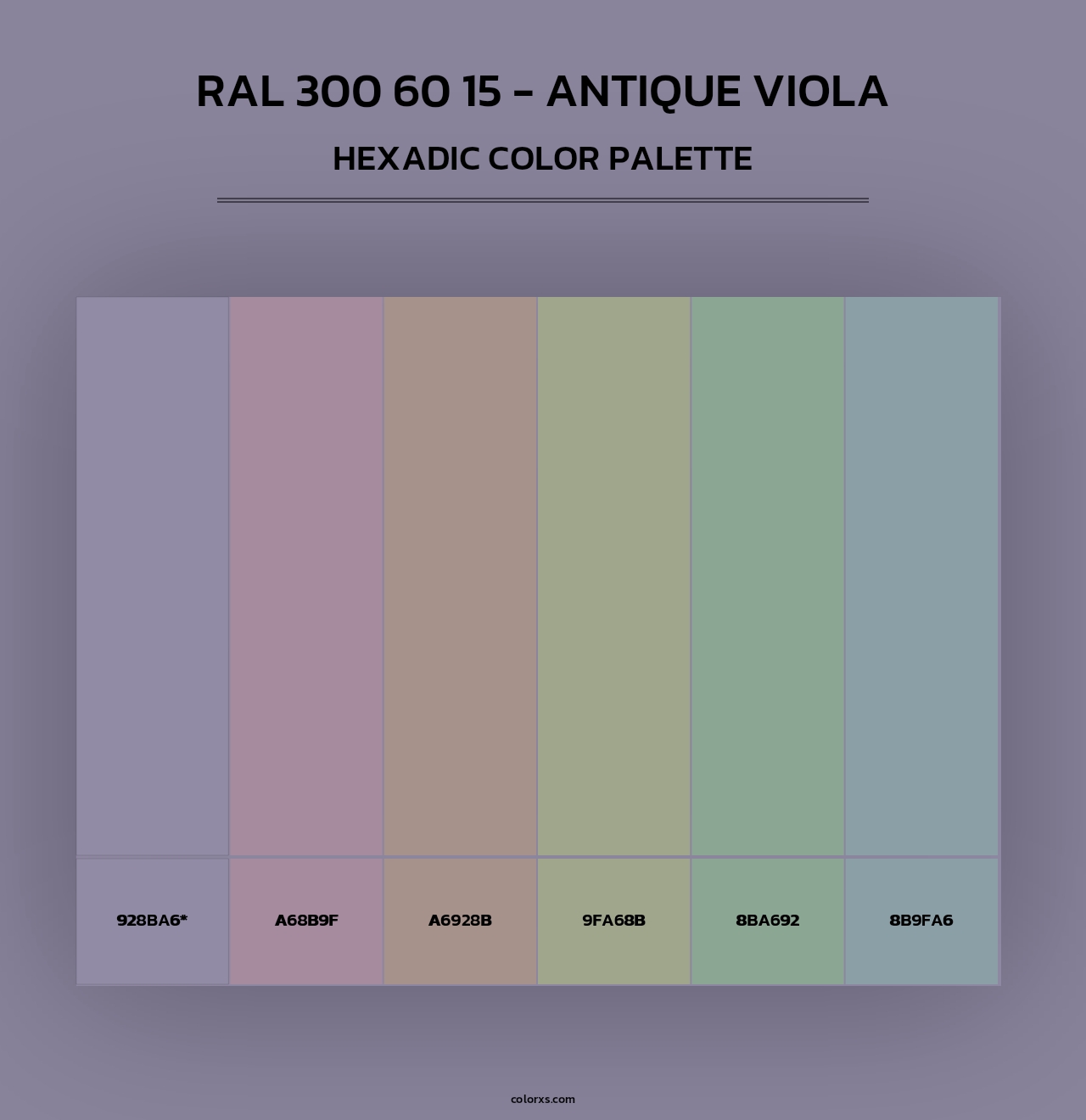 RAL 300 60 15 - Antique Viola - Hexadic Color Palette