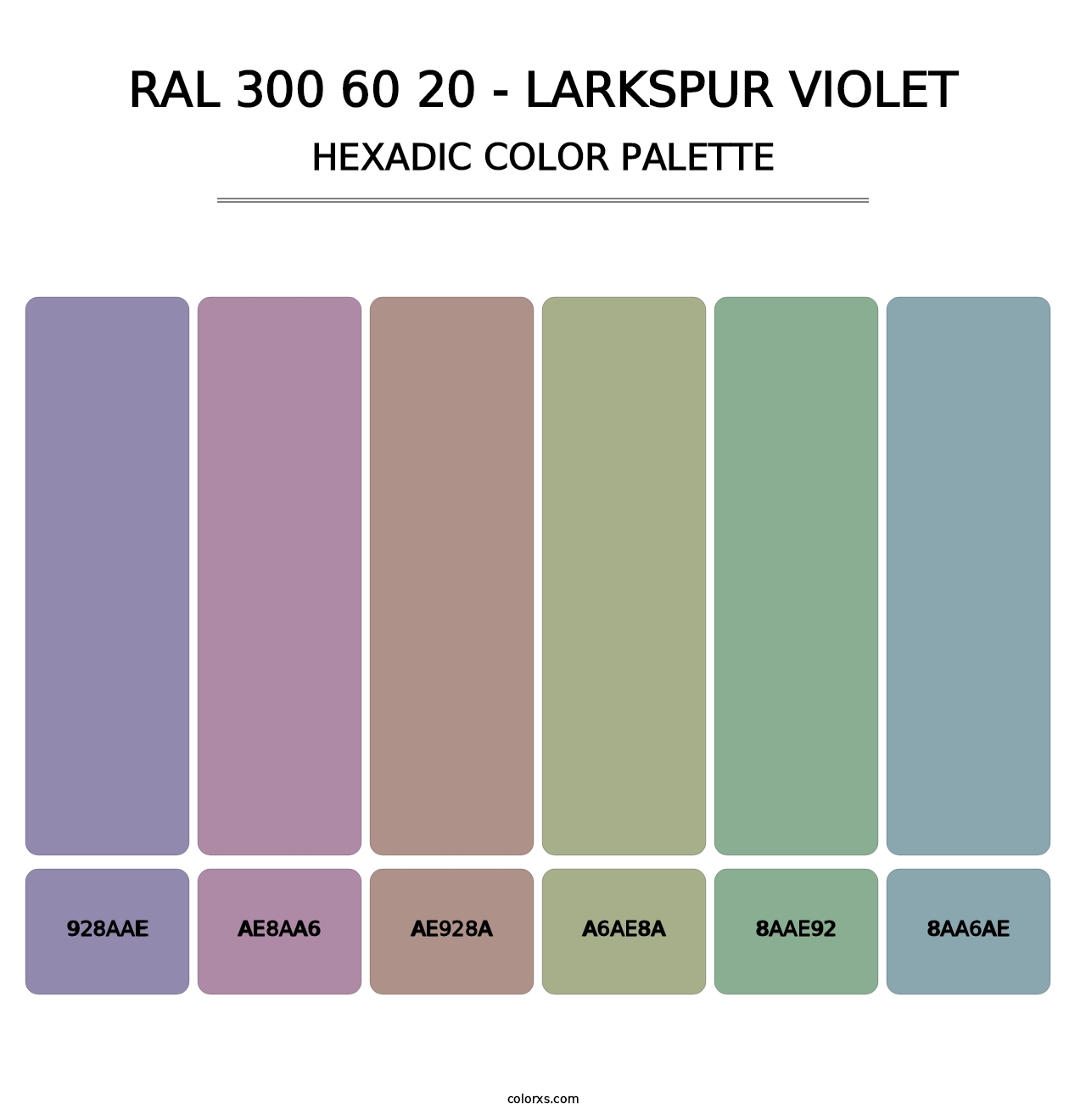 RAL 300 60 20 - Larkspur Violet - Hexadic Color Palette