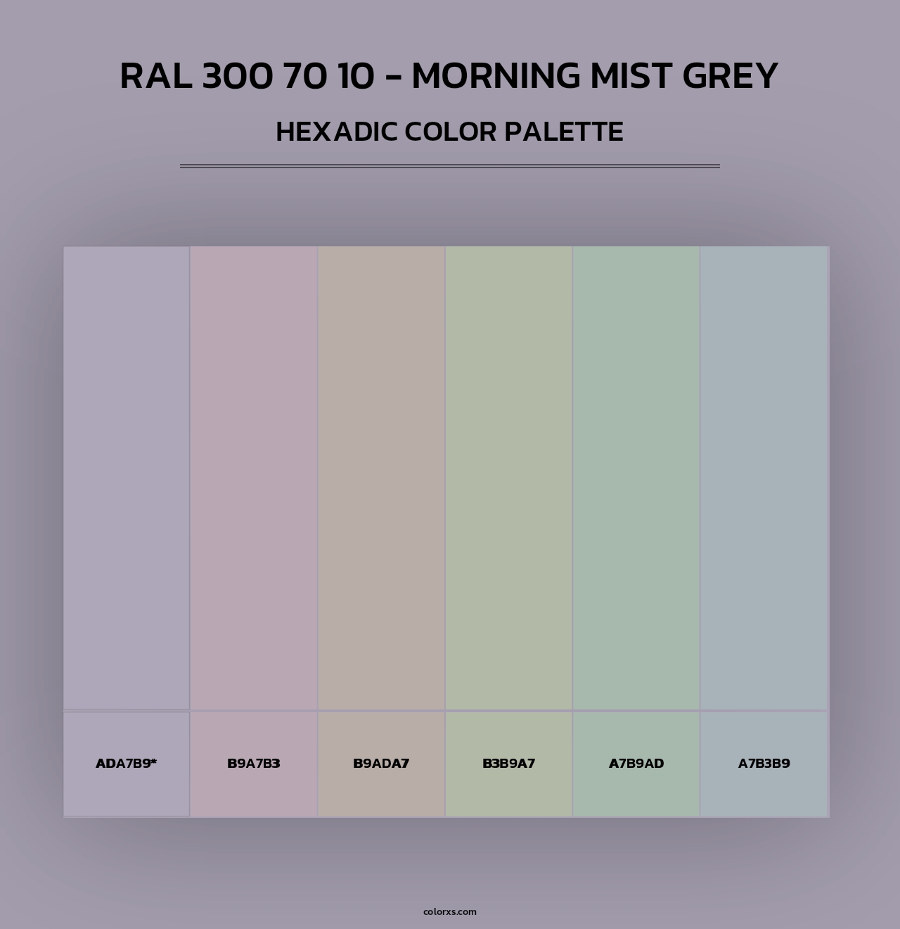 RAL 300 70 10 - Morning Mist Grey - Hexadic Color Palette