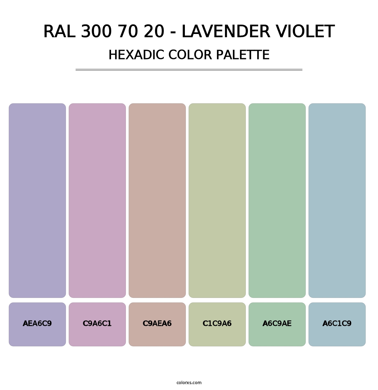 RAL 300 70 20 - Lavender Violet - Hexadic Color Palette