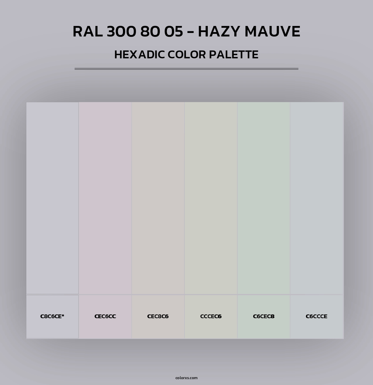 RAL 300 80 05 - Hazy Mauve - Hexadic Color Palette