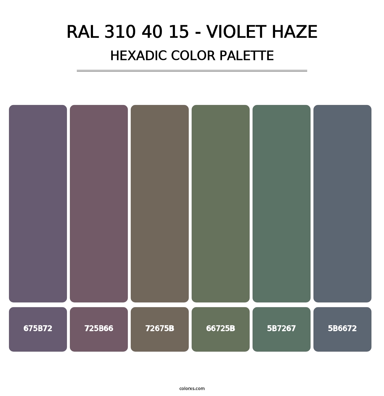 RAL 310 40 15 - Violet Haze - Hexadic Color Palette