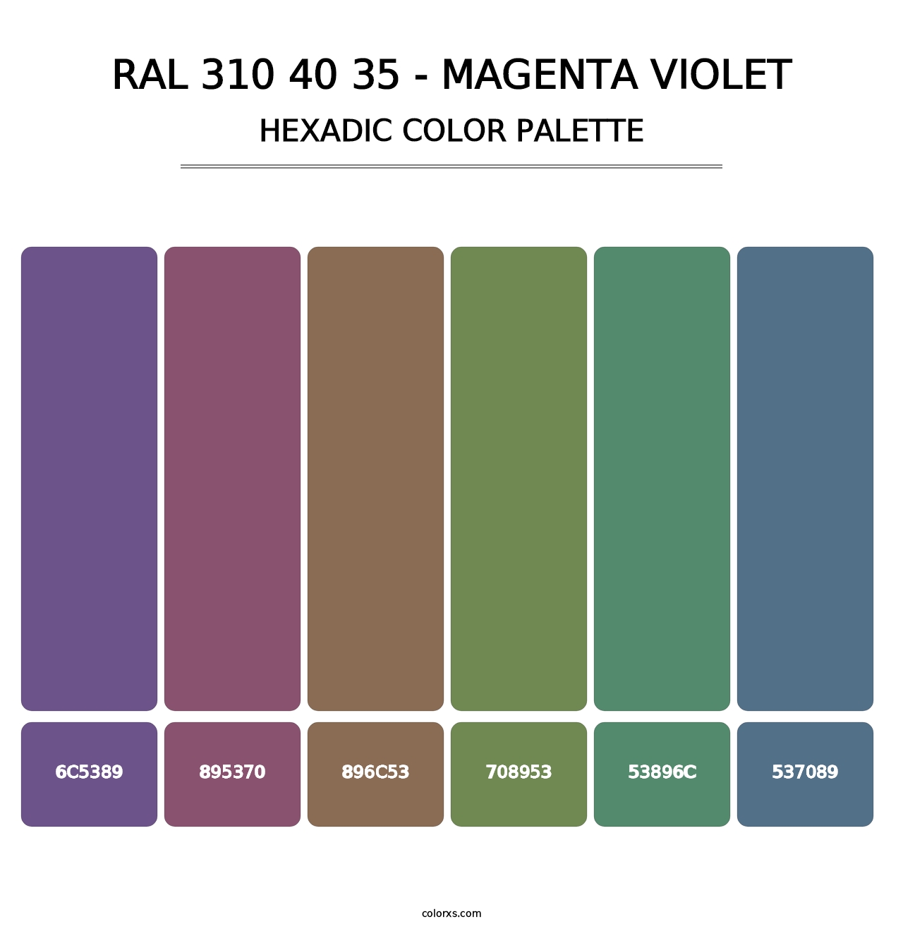 RAL 310 40 35 - Magenta Violet - Hexadic Color Palette