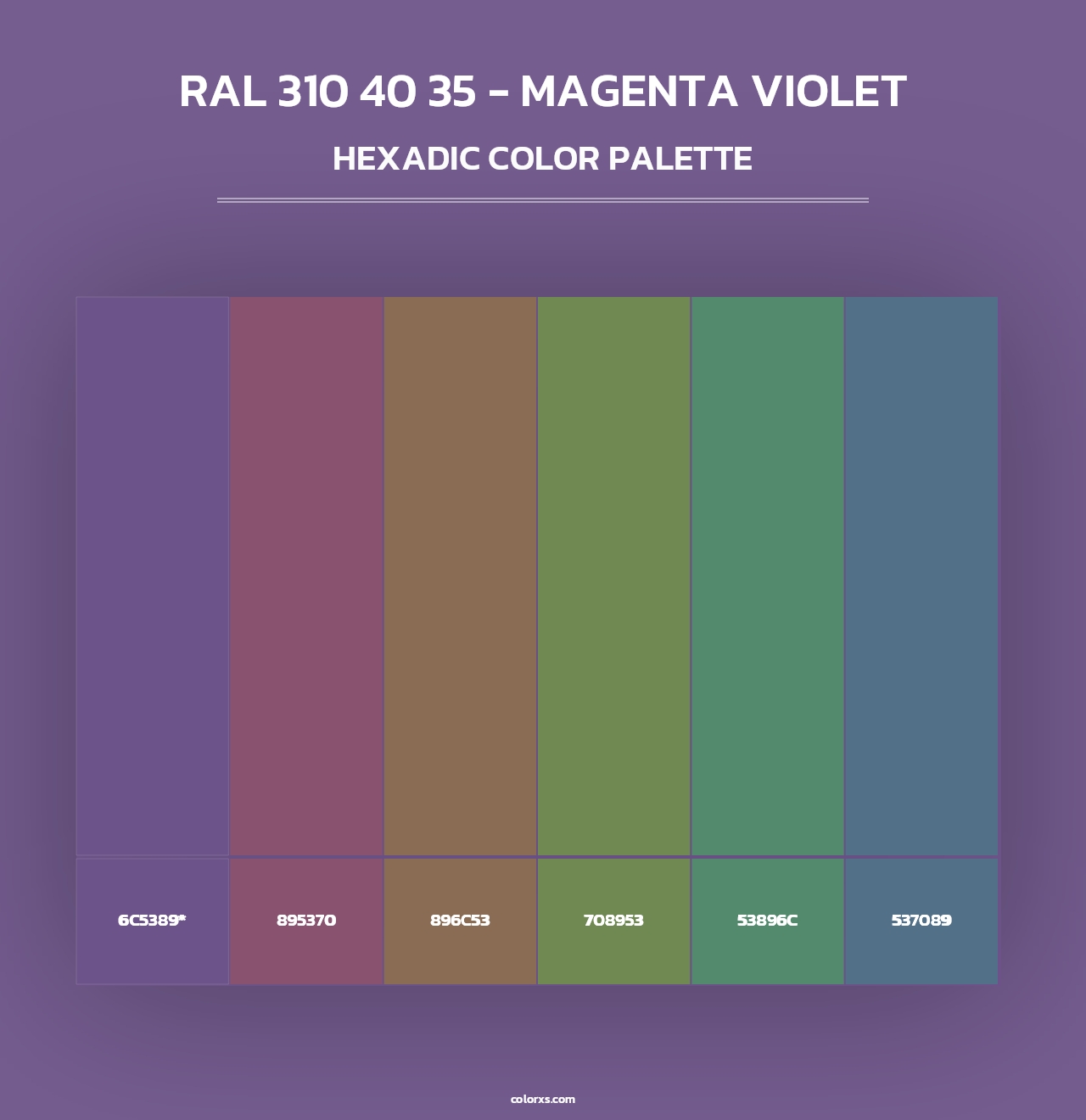RAL 310 40 35 - Magenta Violet - Hexadic Color Palette