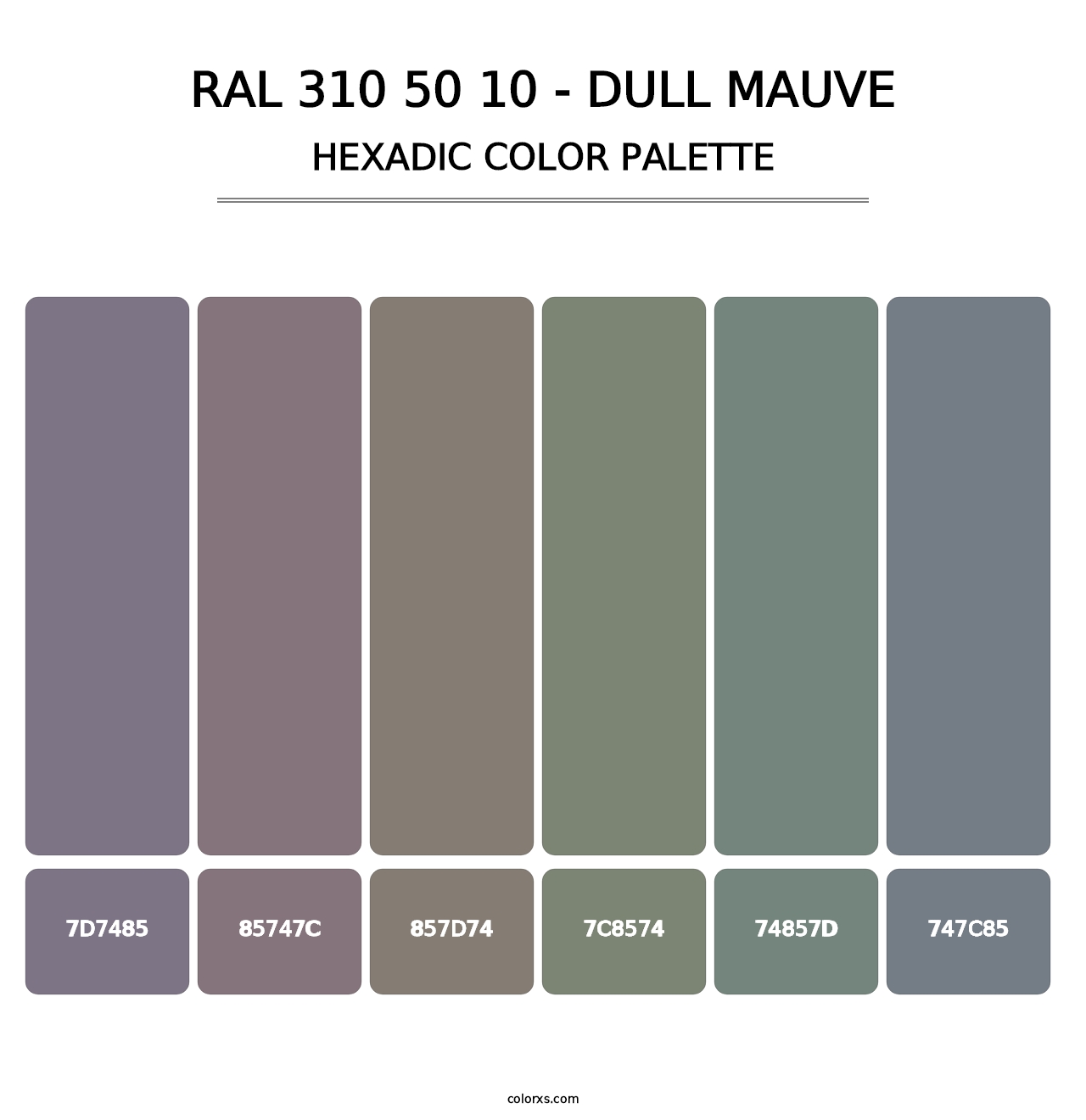 RAL 310 50 10 - Dull Mauve - Hexadic Color Palette