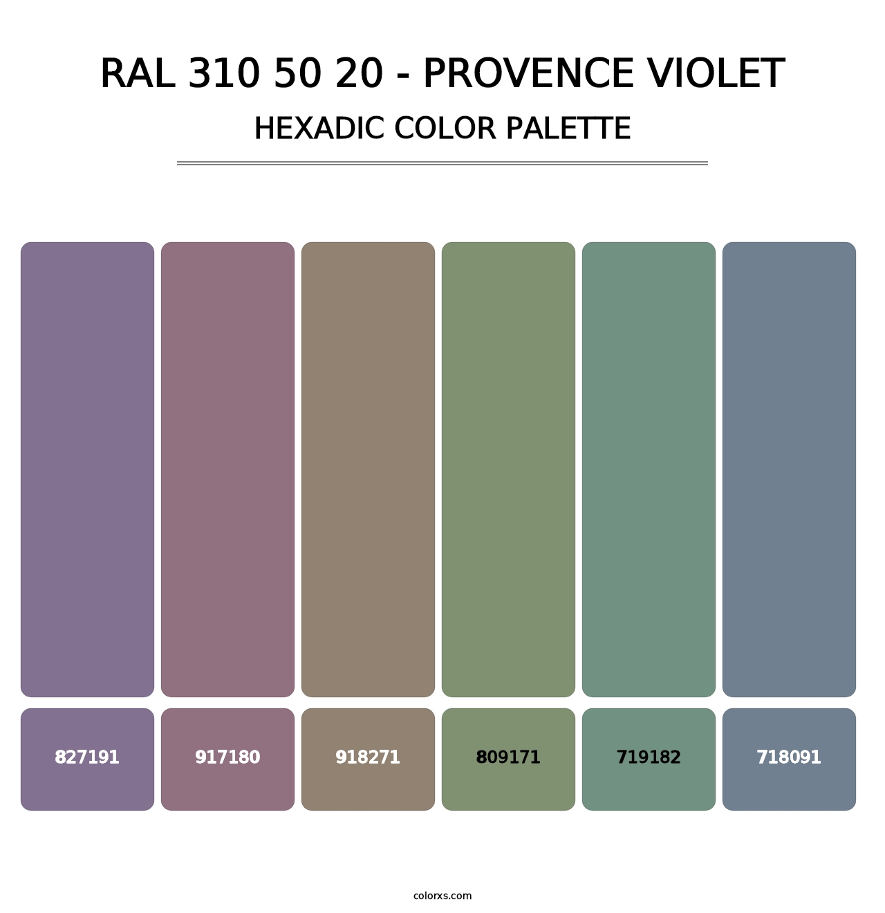 RAL 310 50 20 - Provence Violet - Hexadic Color Palette