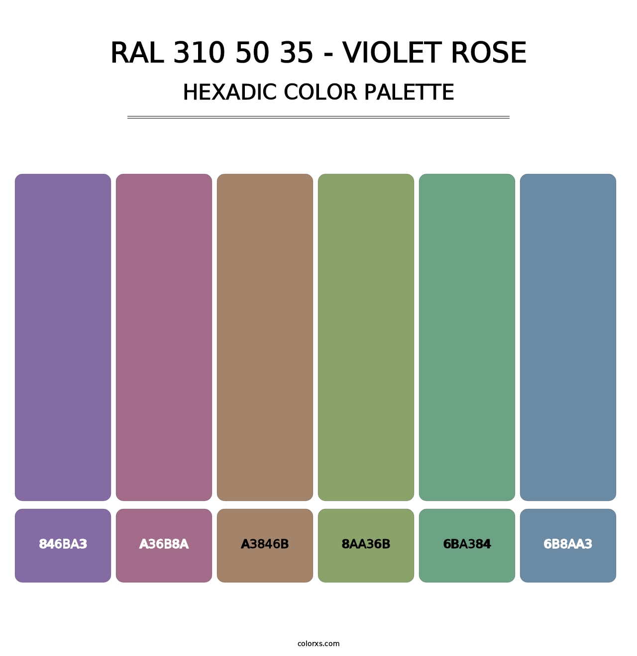 RAL 310 50 35 - Violet Rose - Hexadic Color Palette
