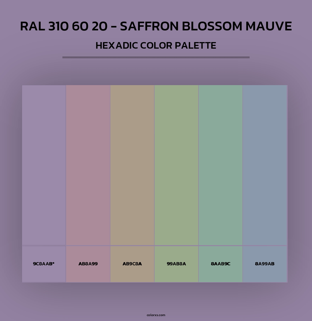 RAL 310 60 20 - Saffron Blossom Mauve - Hexadic Color Palette