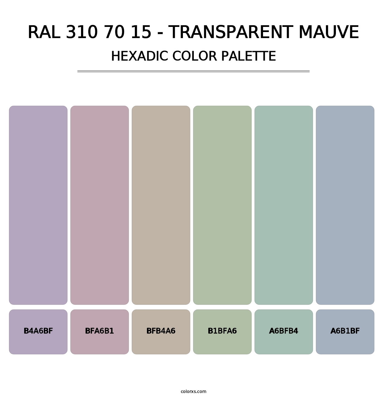 RAL 310 70 15 - Transparent Mauve - Hexadic Color Palette