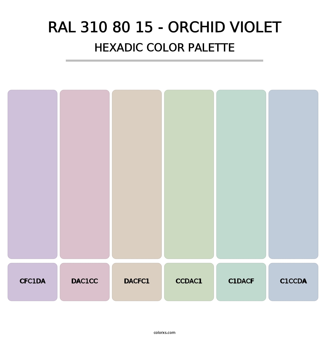 RAL 310 80 15 - Orchid Violet - Hexadic Color Palette