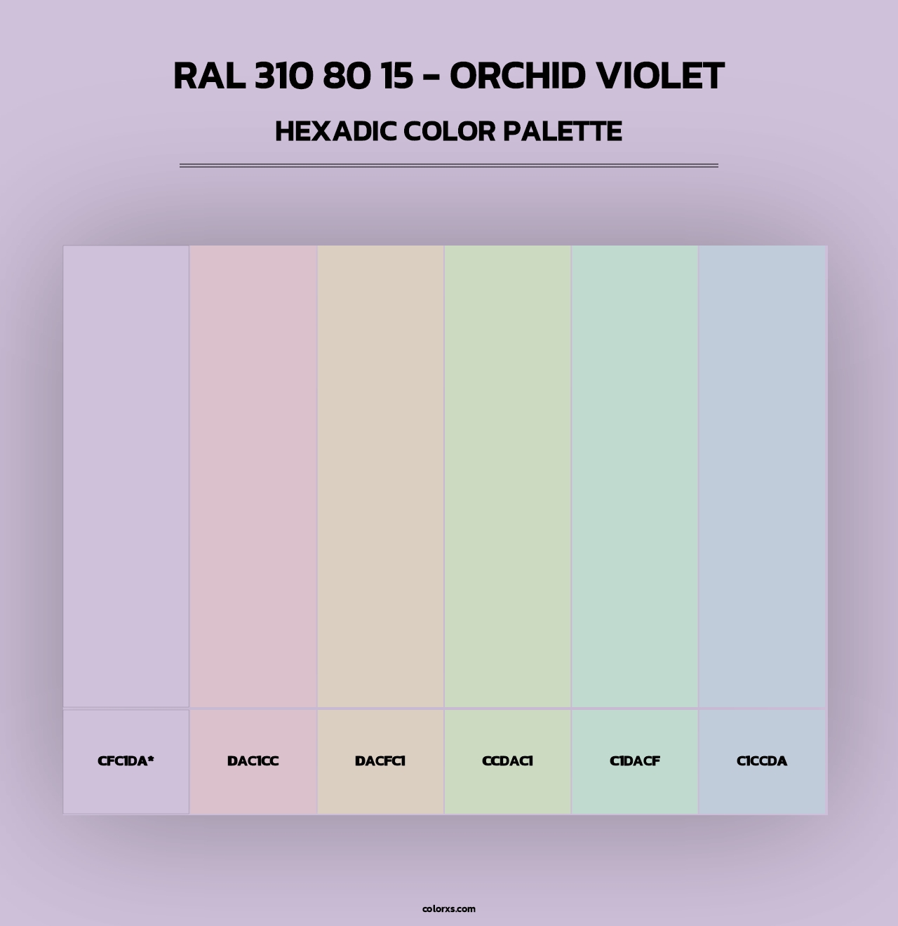 RAL 310 80 15 - Orchid Violet - Hexadic Color Palette