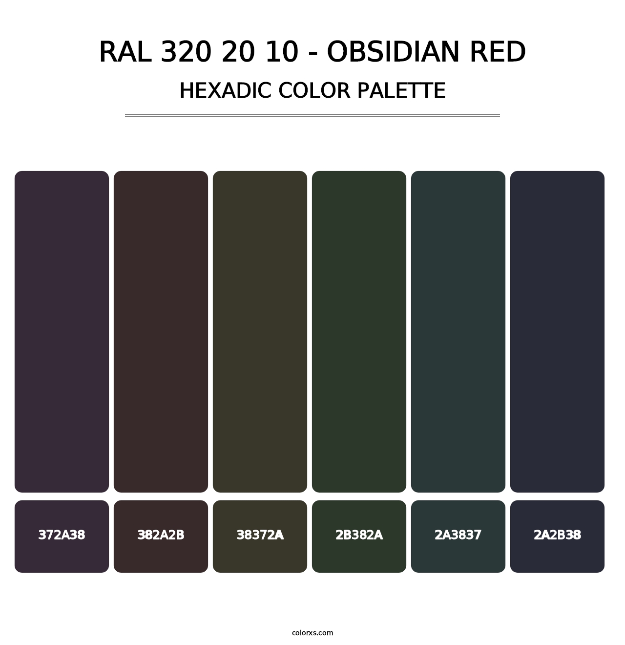RAL 320 20 10 - Obsidian Red - Hexadic Color Palette