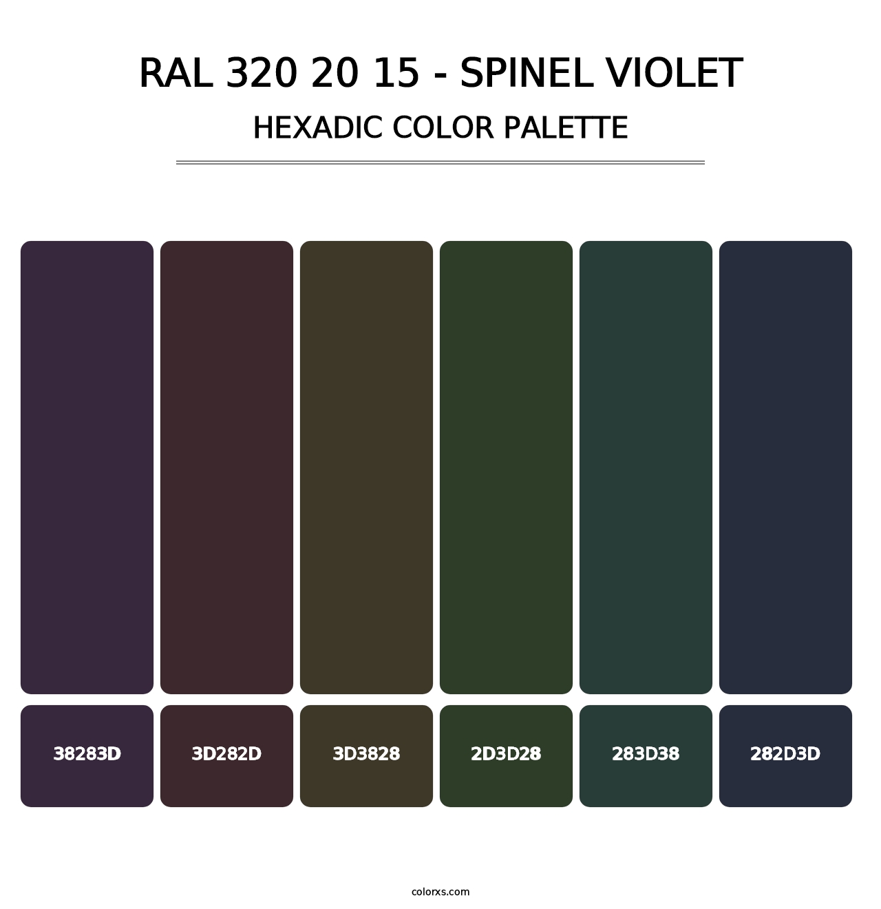RAL 320 20 15 - Spinel Violet - Hexadic Color Palette