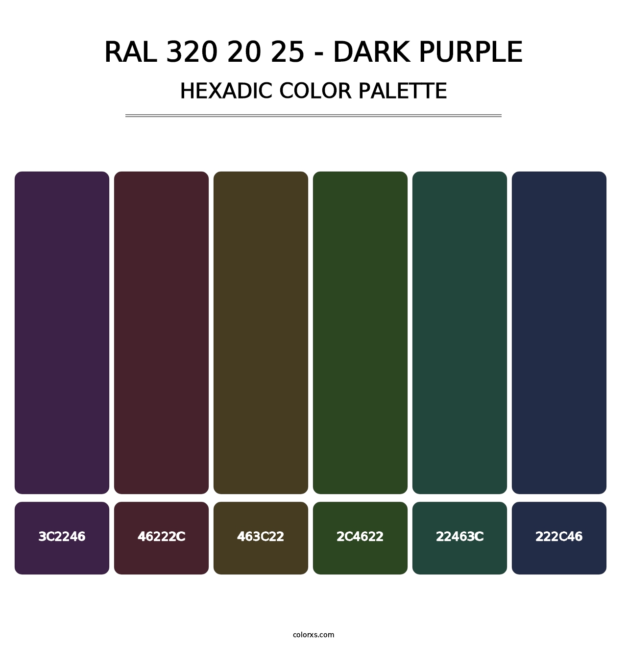 RAL 320 20 25 - Dark Purple - Hexadic Color Palette