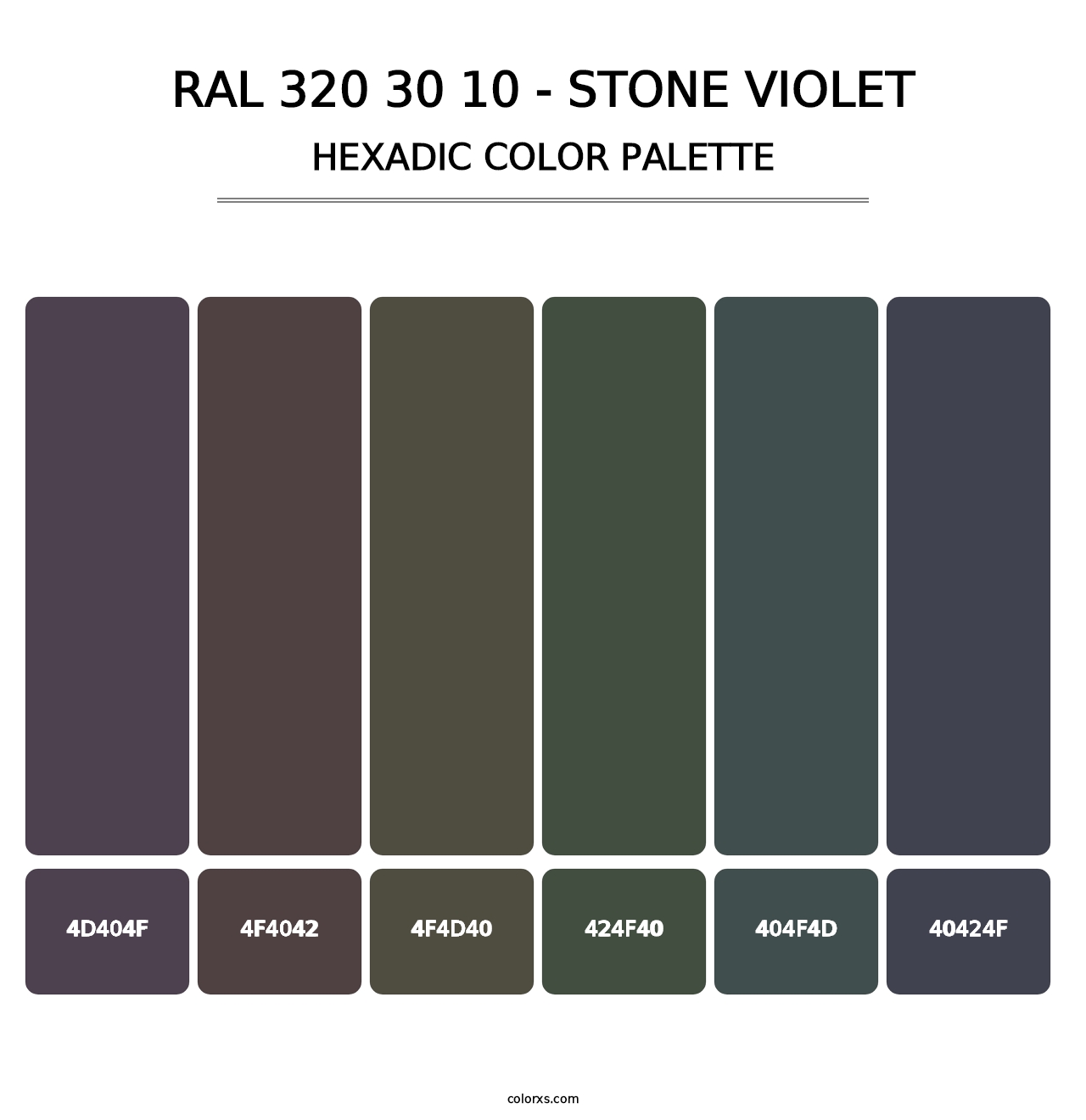 RAL 320 30 10 - Stone Violet - Hexadic Color Palette