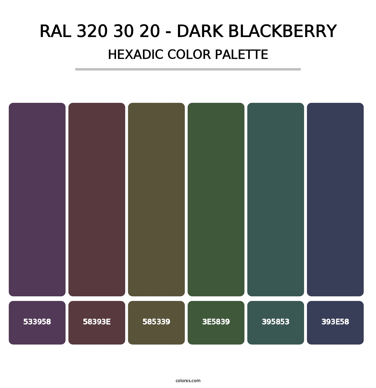 RAL 320 30 20 - Dark Blackberry - Hexadic Color Palette