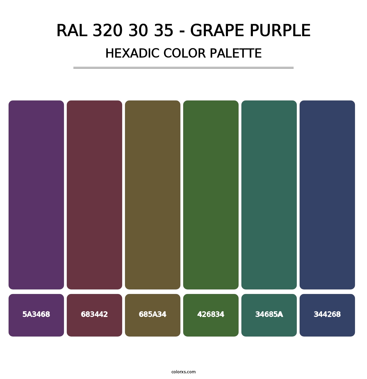 RAL 320 30 35 - Grape Purple - Hexadic Color Palette