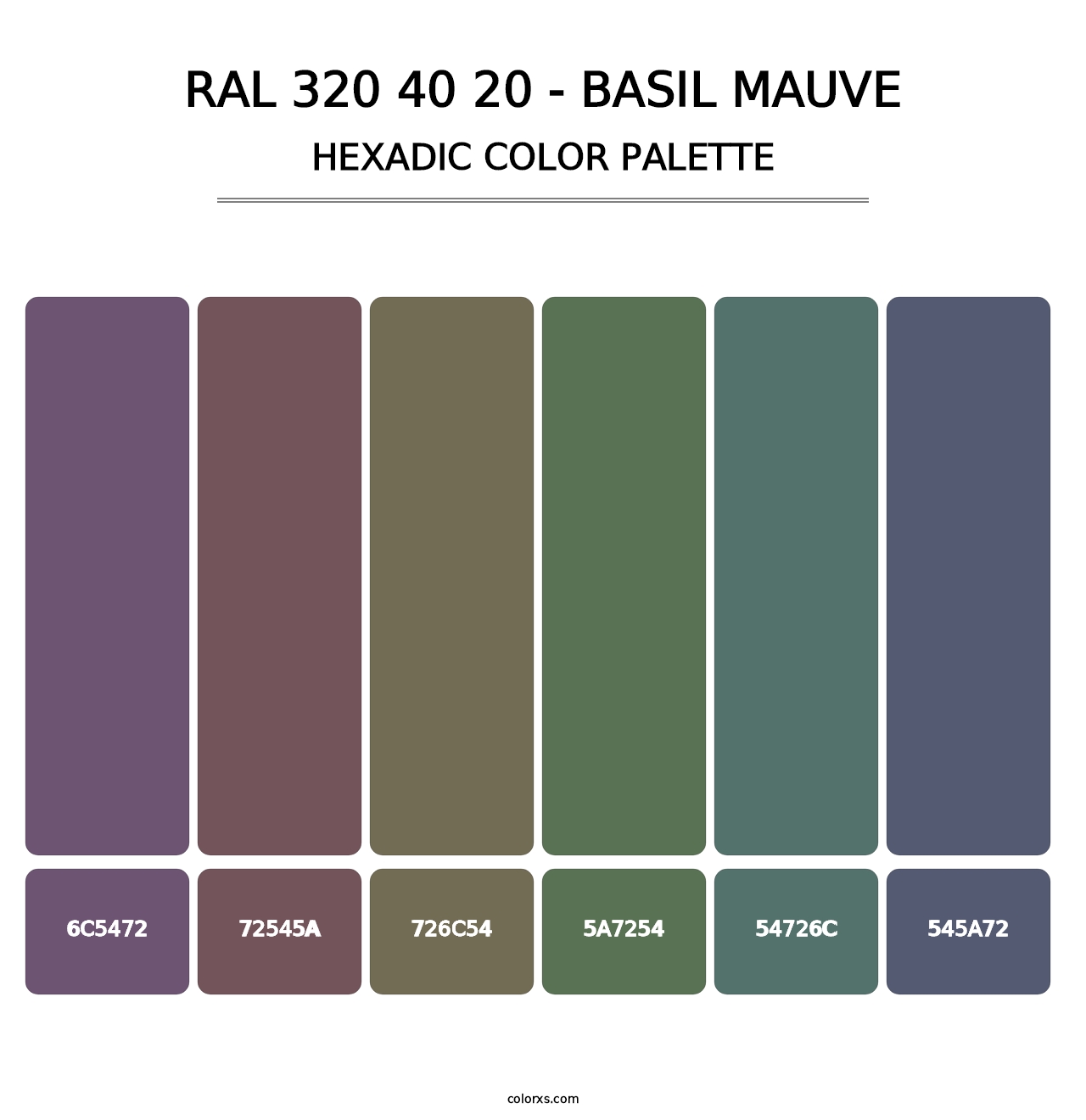 RAL 320 40 20 - Basil Mauve - Hexadic Color Palette