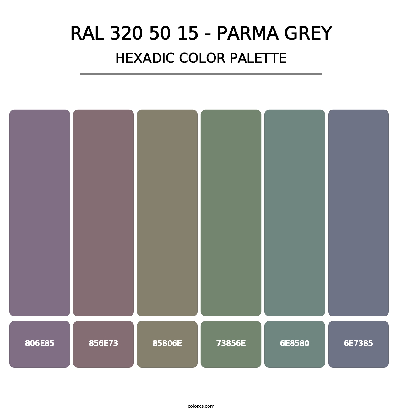 RAL 320 50 15 - Parma Grey - Hexadic Color Palette