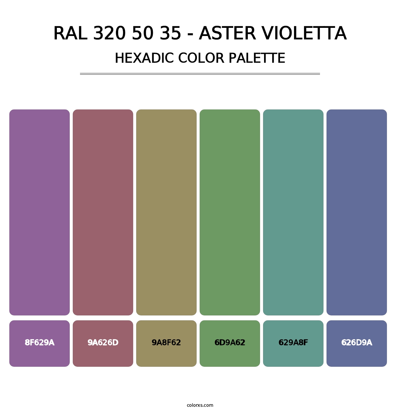 RAL 320 50 35 - Aster Violetta - Hexadic Color Palette