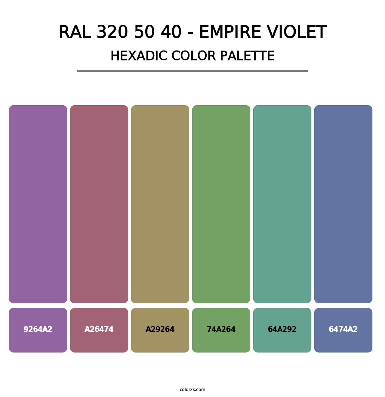 RAL 320 50 40 - Empire Violet - Hexadic Color Palette